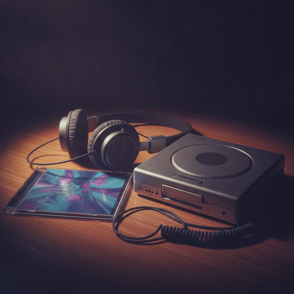 A 90s CD single and headphones