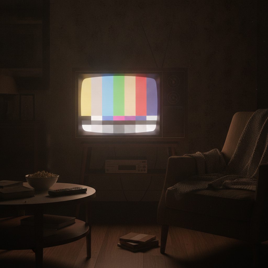 A vintage TV with a test pattern