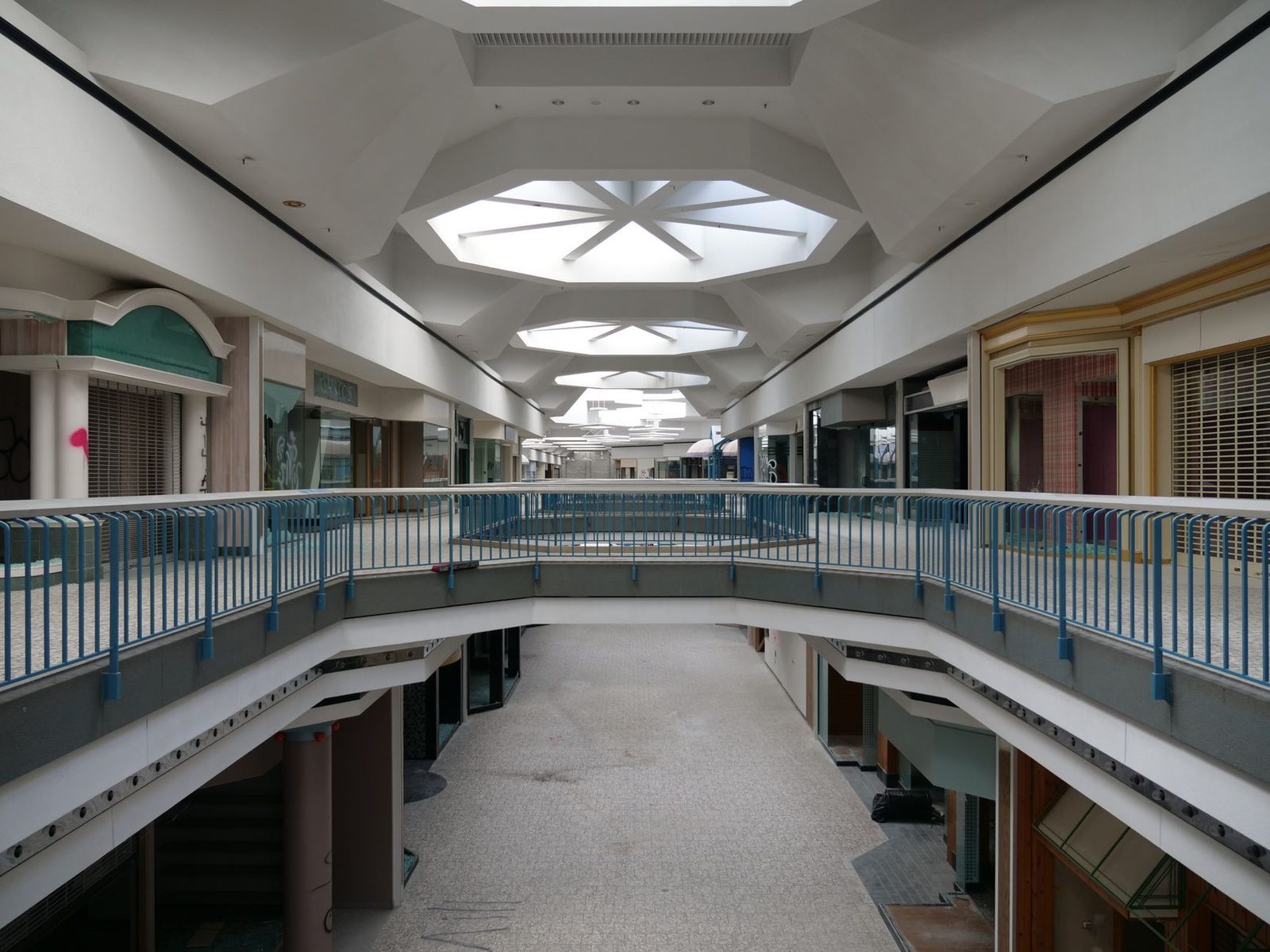 An empty shopping mall interior