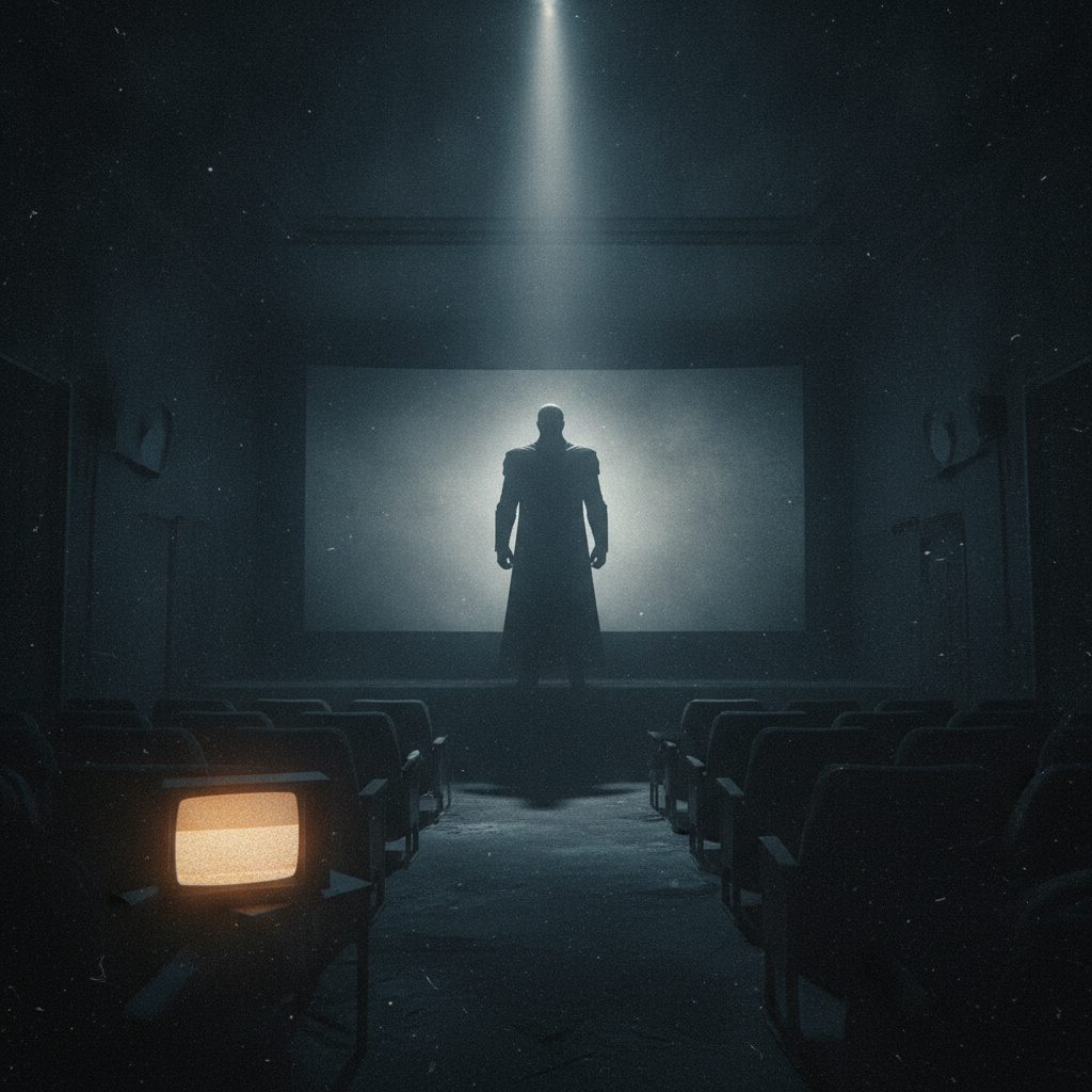 A dramatic cinema villain silhouette